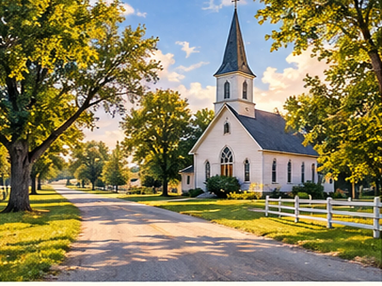 Community church streetscape — artistic impression